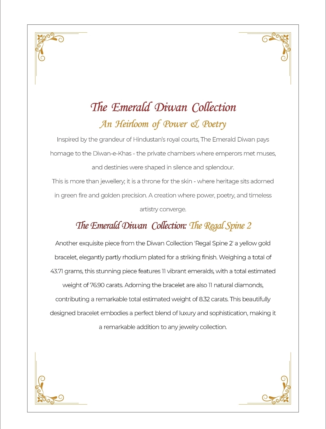 The Emerald Diwan Collection — An Heirloom of Power and Poetry